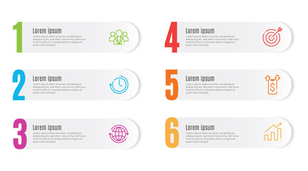 Modern infographic template, elements 6 options.