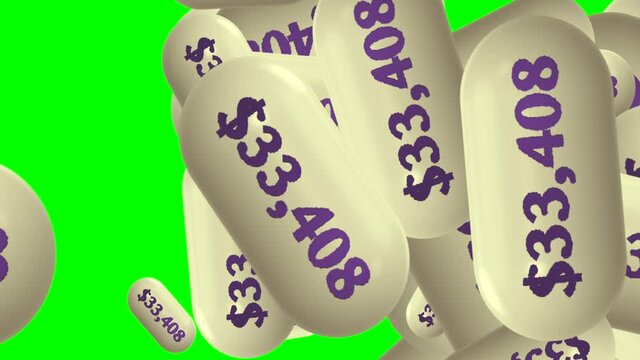 Animation Of Pills With Price In Dollars Illustrating Big Pharma Making Money By Selling Medication