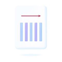 Stable schedule 3d, graph, paper document, page. Graph, diagram of efficiency. Statistics, analysis or audit of changes in key business indicators. Development control concept, stable trend. Vector