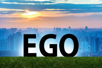 EGO concept with letters as silhoette