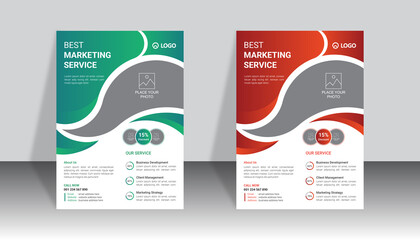 Corporate business flyer vector design template. Design template Geometric shape used for business flyer layout. Corporate flyer, Business flyer and leaflet. Flyer in A4 with Bleed