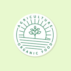 Agriculture organic food logo or illustration label, sticker vector