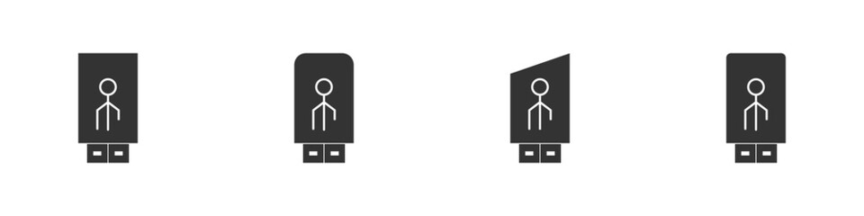 Fototapeta premium Conjunto de icono de bluetooth. USB. Dispositivo para compartir información. Ilustración vectorial