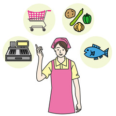 レジスタッフの女性
