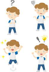 White boys with various facial expressions, SDGs