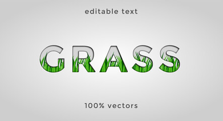 editable text grass Premium Vector
