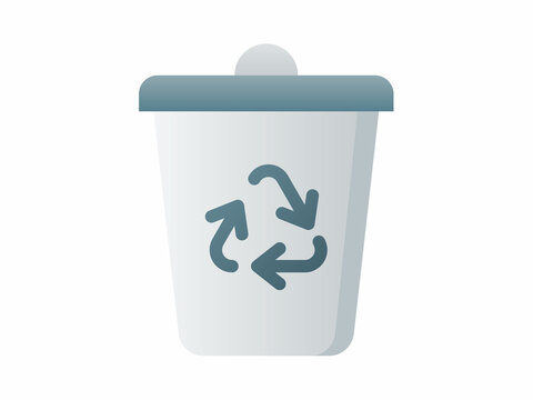 recycle bin trash waste recycling garbage single isolated icon with smooth style