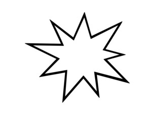 黒い線のギザギザに尖ったフレーム－吹き出し
