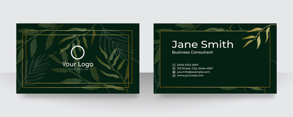 Modern green business card design. Modern business card template red black colors. Flat design vector abstract creative - Vector
