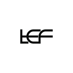 tef initial letter monogram logo design