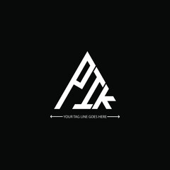PIK letter logo creative design. PIK unique design