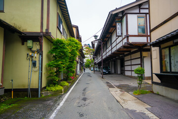 Obraz premium 群馬県吾妻郡草津町の草津温泉に旅行している風景 A scene from a trip to Kusatsu Onsen in Kusatsu-machi, Agatsuma-gun, Gunma Prefecture. 