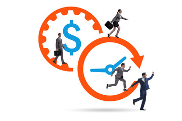 Time is money concept with business people