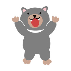 タスマニアデビル　バンザイと両手を挙げるポーズ