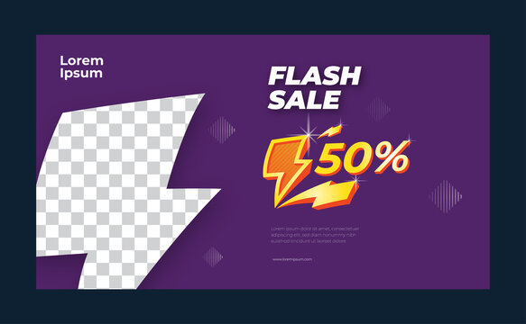 Flash sale discount photo product banner template