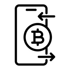 Thai Baht Transaction via Mobile Phone Icon