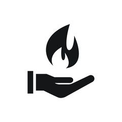 Hand holding a fire icon design vector illustration