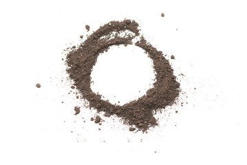 Black land circle for plant isolated on white background. Ground pattern.