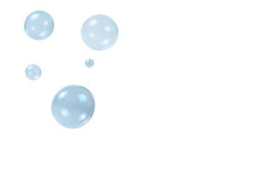 Soap bubbles isolated on a white background.