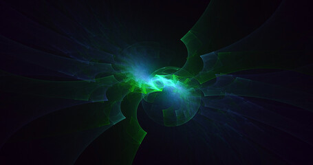 3D rendering abstract multicolor fractal light background