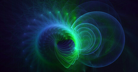 3D rendering abstract multicolor fractal light background