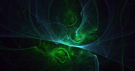 3D rendering abstract multicolor fractal light background