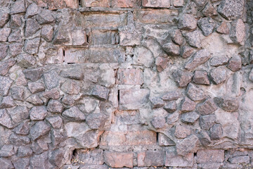 Old dirty wall close up. Grunge abstract photo background.  Beautiful stone texture pattern.