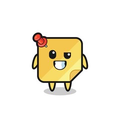 cute sticky notes mascot with an optimistic face