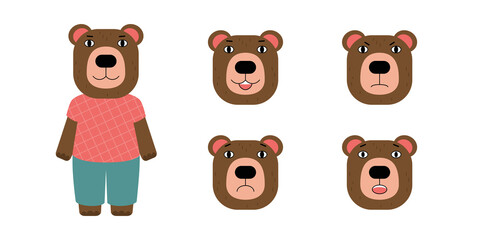 Obraz premium different emotions of bear