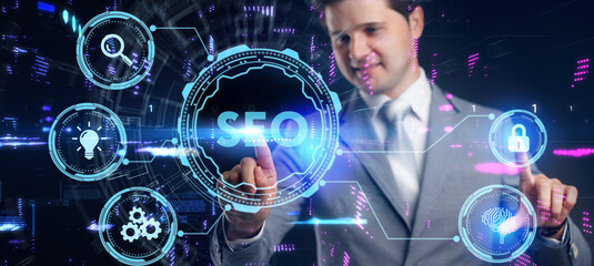 Business, Technology, Internet and network concept. SEO Search engine optimization marketing...