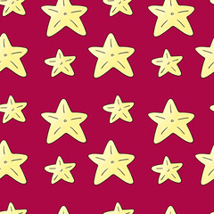 Obraz premium Seamless vector pattern with stars. Pattern in hand draw style. Festive background. Can be used for fabric