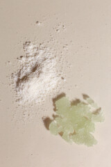 Fototapeta na wymiar Cosmetic cream texture and powder