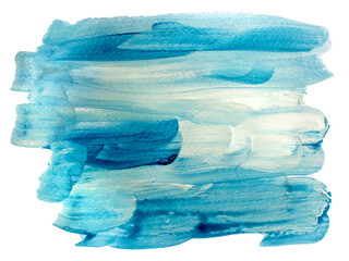 Blue snow watercolor watercolor stain. Template for decorating designs and illustrations.