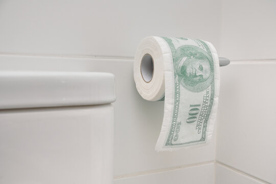 financial crisis concept, loosing money, money senseless waste