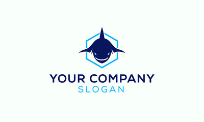 A fisheries logo symbol, Fish logo template, Icon of fish with place for text