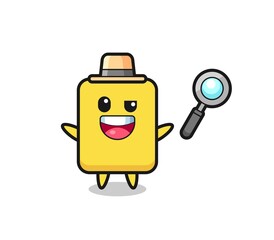 illustration of the yellow card mascot as a detective who manages to solve a case