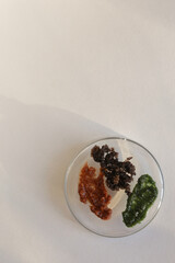 Body scrub of honey sugar peeling. Neutral Background.