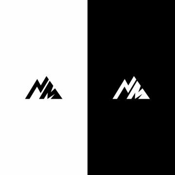 letter NM mountain logo
