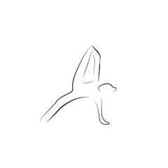 line drawing of a man in a yoga pose