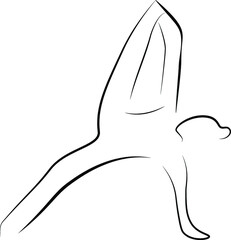 line drawing of a man in a yoga pose