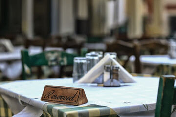 Obraz na płótnie Canvas table setting in restaurant dinner abstract view interior hotel