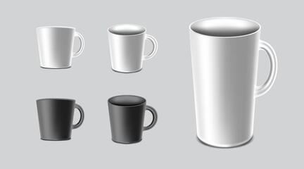 Mug for coffee or tea and hot beverage. Cup Mockup template for logo.