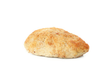 Single tasty сutlet isolated on white background