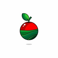 vector red fruit logo, farm logo