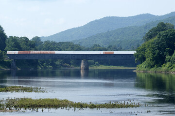 Longest covered bridge in New England over the Connecticut River