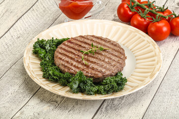Grilled beef cutlet for burger