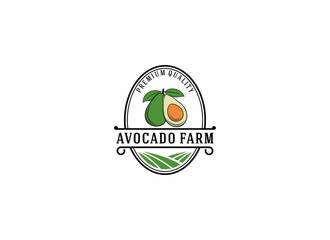 avocado fruit logo for avocado farm or best avocado products