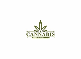 cannabis logo template, vector in white background