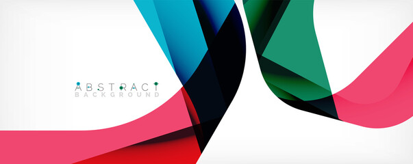 Minimal abstract background - color overlapping shapes on white with shadow lines. Vector Illustration For Wallpaper, Banner, Background, Landing Page