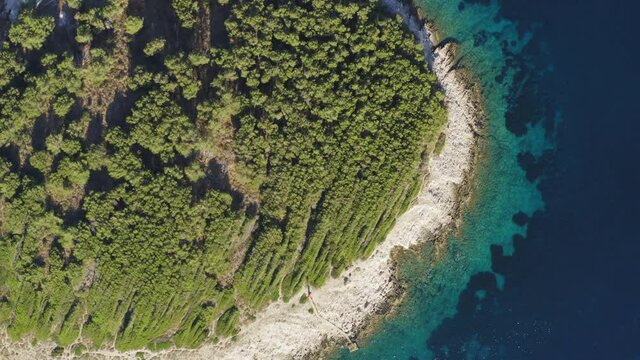 Aerial view of Palinski otoci islands in Hvar, Adriatic Sea in Croatia
